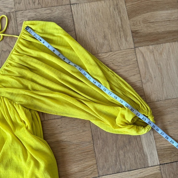 Tularosa Nola Mini Dress Medium Vibrant Yellow Drapey Fit Side Zip Closure - Picture 12 of 12